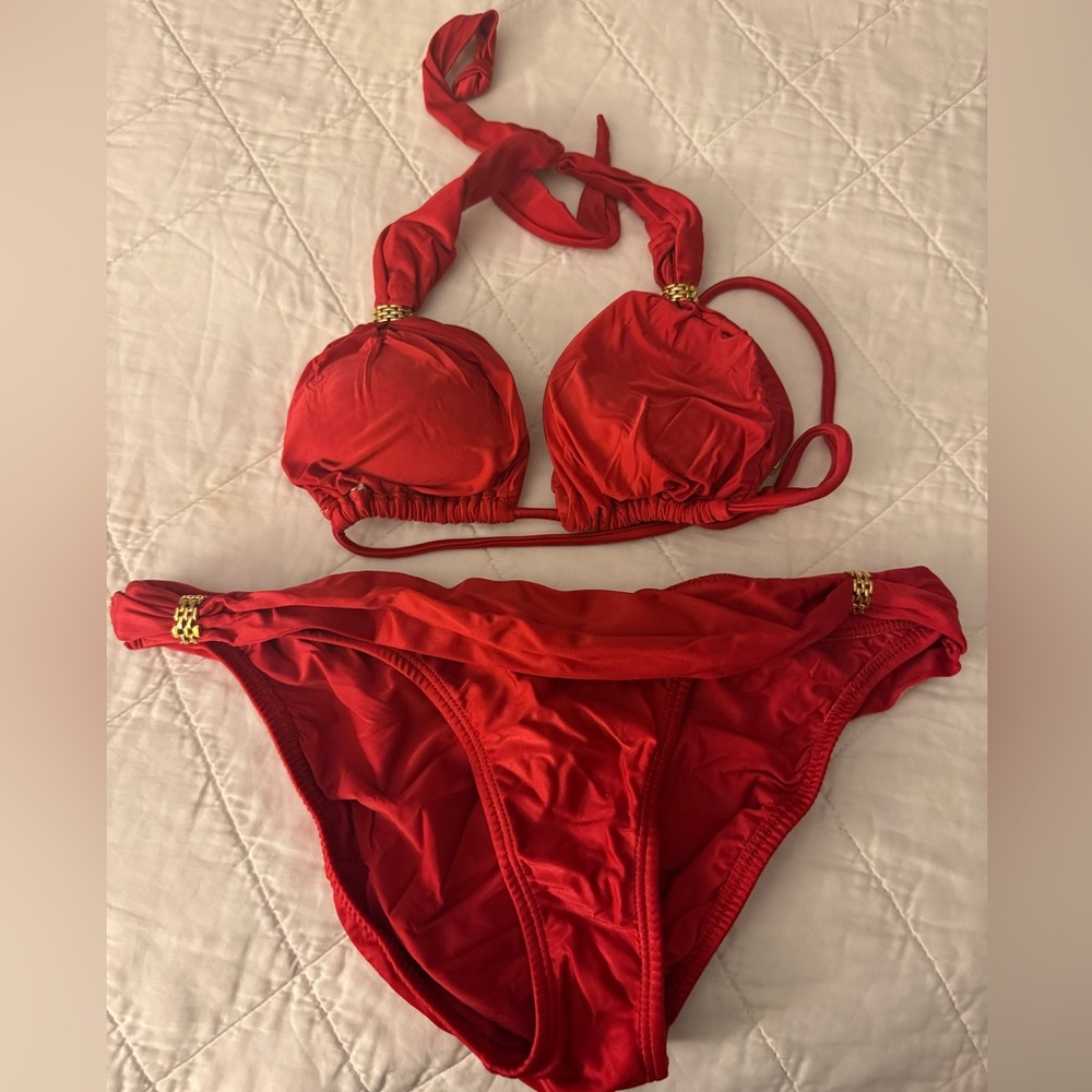 Vix Paula Hermanny Bia Bikini Set, Red, Size Medium